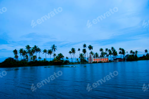 Preview: Landscape of Alleppey backwaters, Kerala, India.
