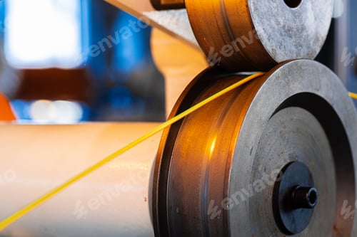 Preview: Close up of cable wire production in cable factory