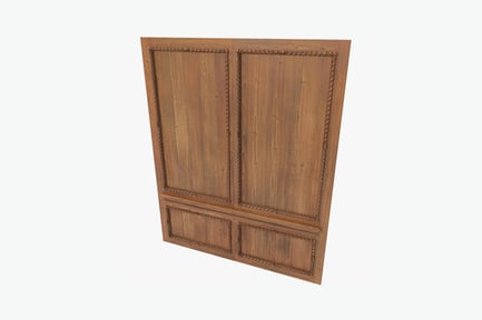 Preview: Carved wooden panel with symmetrical design