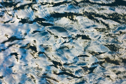 Preview: Overhead view of reflections and ripples on river water