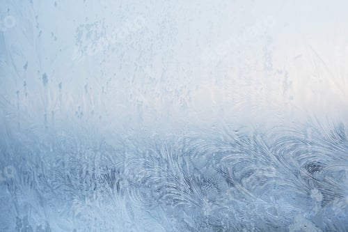 Preview: Abstract Frost Pattern. Frozen Window on the Cold Winter.