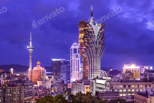 Preview: Macau, China Cityscape At The Resorts.