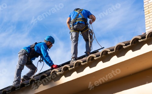Preview: Men installing solar panels on the roof