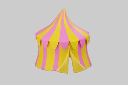 Preview: Cartoon carnival striped tent structure
