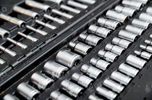 Preview: Top view of professional car toolbox