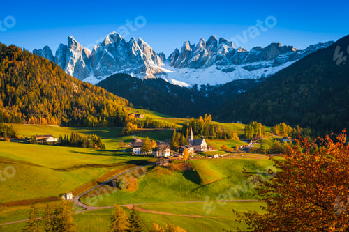 Preview: Small town, Dolomites, Italy