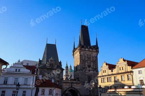 Preview: Exploring the historic architecture of Prague under a clear blue sky in the heart of the city