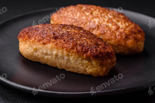 Preview: Delicious fried cutlets or meatballs from minced fish with spices and herbs
