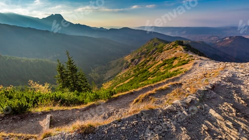 Preview: Beautiful sunset in Tatra mountains from the ridge in Poland