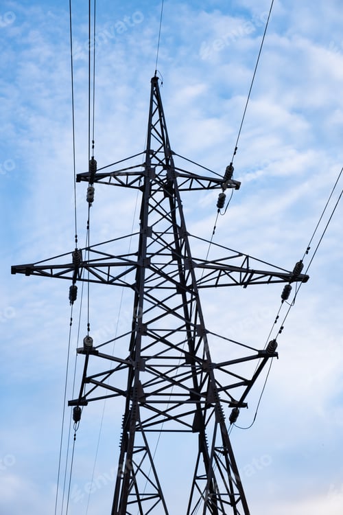 Preview: Electricity pylons and cabling, back ligth