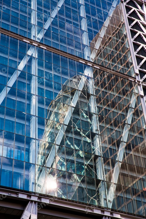 Preview: The Gherkin reflected in Leadenhall Building, London, England