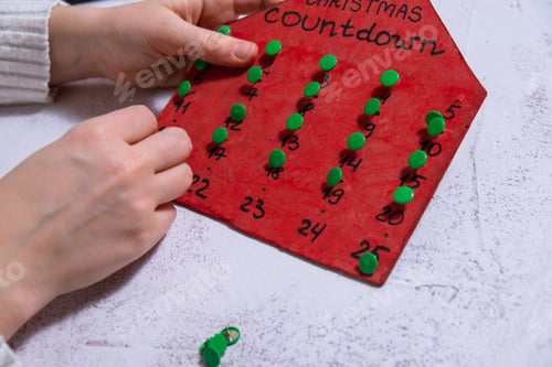 Preview: Wooden Christmas advent calendar in shape of house Gift idea. Do it yourself instruction eco