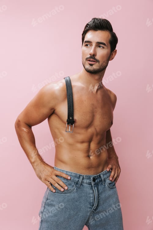 Preview: Man naked body background muscle muscular torso