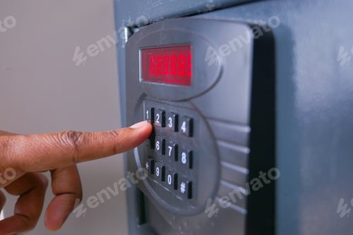Preview: Safe dial lock close up background