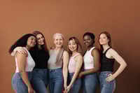Preview: Six Smiling Women Wearing Jeans and Tank Tops