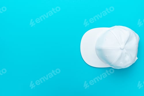 Preview: Minimalist Flat Lay Photo of White Cap with Copy Space