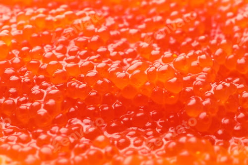 Preview: Tasty fresh red caviar as background, closeup
