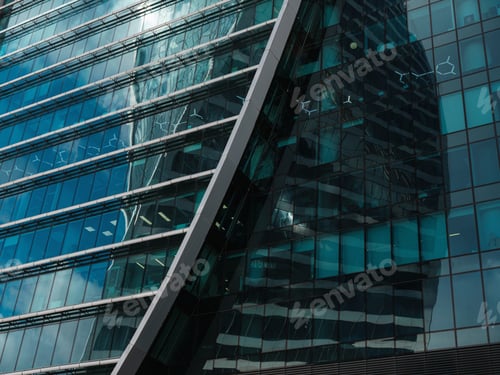 Preview: Skyscraper Facade Reflecting Architecture in City Center