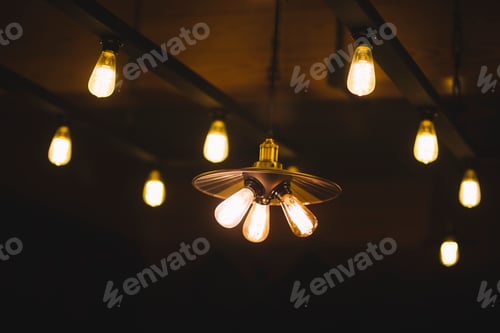 Preview: Beautiful retro luxury light lamp decor glowing.Vintage color.soft focus