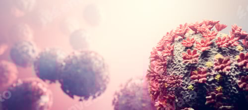 Preview: Abstract Macro View of Virus on Pink Background