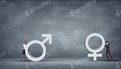 Preview: Illustration With Symbol Of Love And Different Genders Symbols