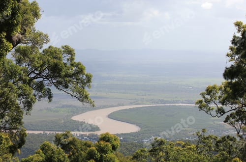 Preview: Aerial view of a river landscape