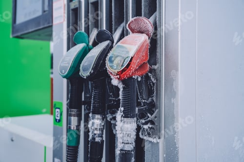 Preview: gas station stop with oil pentor and fuels on refuel diesel