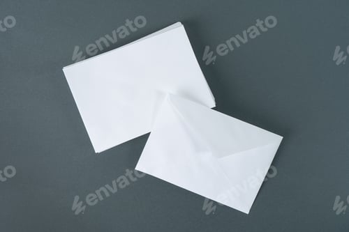 Preview: Blank envelopes on grey background
