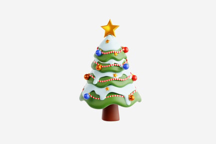 Preview: Christmas Tree 3D Icon for Winter and Christmas