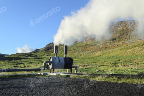 Preview: geothermal - green energy source - Icelandic landscape