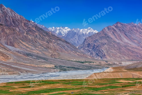 Preview: View of Spiti valley and Spiti river in Himalayas