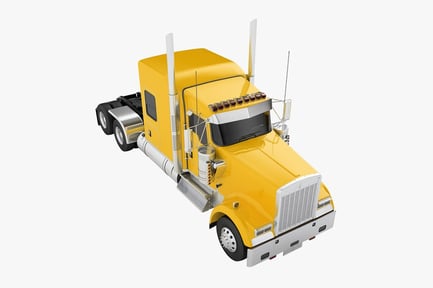 Preview: Yellow Long Hood Semi Truck
