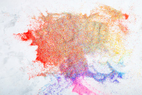 Preview: Rainbow powder explosion in a burst of color. Abstract background