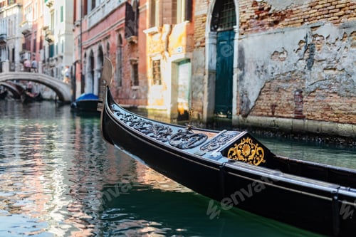 Preview: Gondola on canal in Venice, Italy.