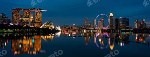 Preview: Singapore city skyline with modern skyscraper architecture building for concept of financial