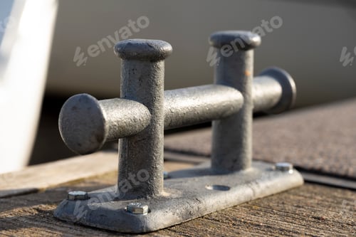 Preview: Empty coastal mooring or towing bollard for the boat yacht or vessel
