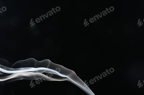 Preview: Beautiful smoke in lights on dark background, space for text