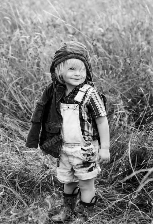 Preview: Little Boy Happiness Smiling Nature Outdoors Concept