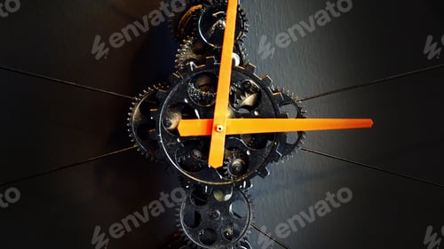 Preview: Retro Rusty Mechanic Clock Gears