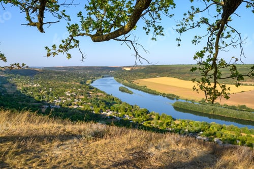 Preview: View to Dniester river from the top hill of Socola village, Moldova