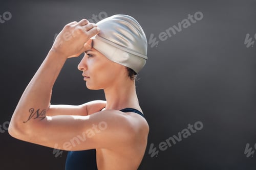 Preview: Young swimmer getting ready for a swim