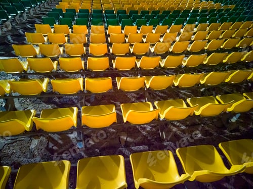 Preview: Empty plastic chairs