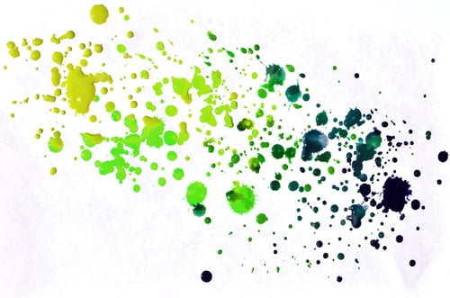 Preview: Colorful green and yellow watercolor wet brush paint liquid background for wallpaper
