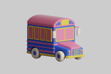 Preview: Pink and blue school bus