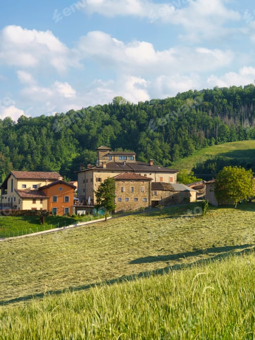 Preview: Rural landscape along the road from Gombola to Polinago, Emilia-Romagna.