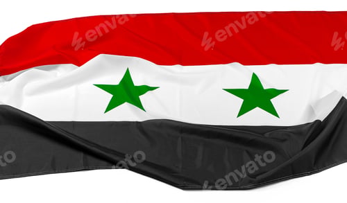 Preview: Photo of fabric Syria flag close up