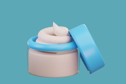 Preview: Jar of cream with blue lid