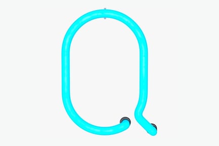 Preview: Illuminated Blue Neon Letter Q Sign