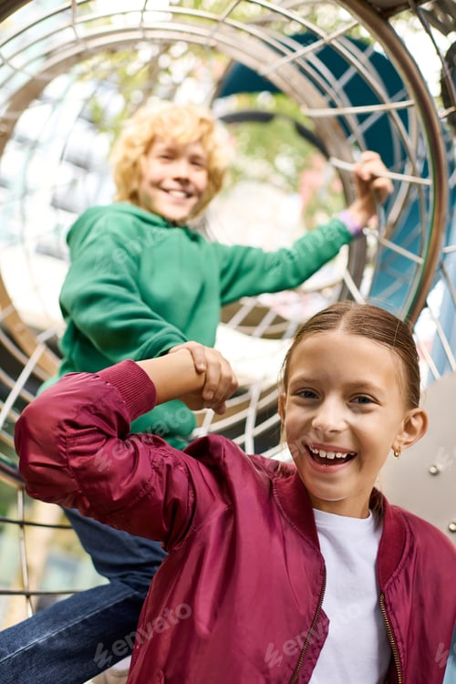 Preview: Joyful autumn adventures of children at the playground full of laughter and warmth