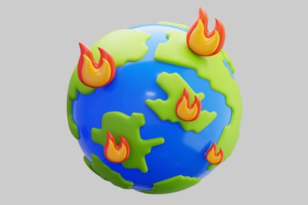 Preview: 3D Burning Planet Earth Global Warming Crisis